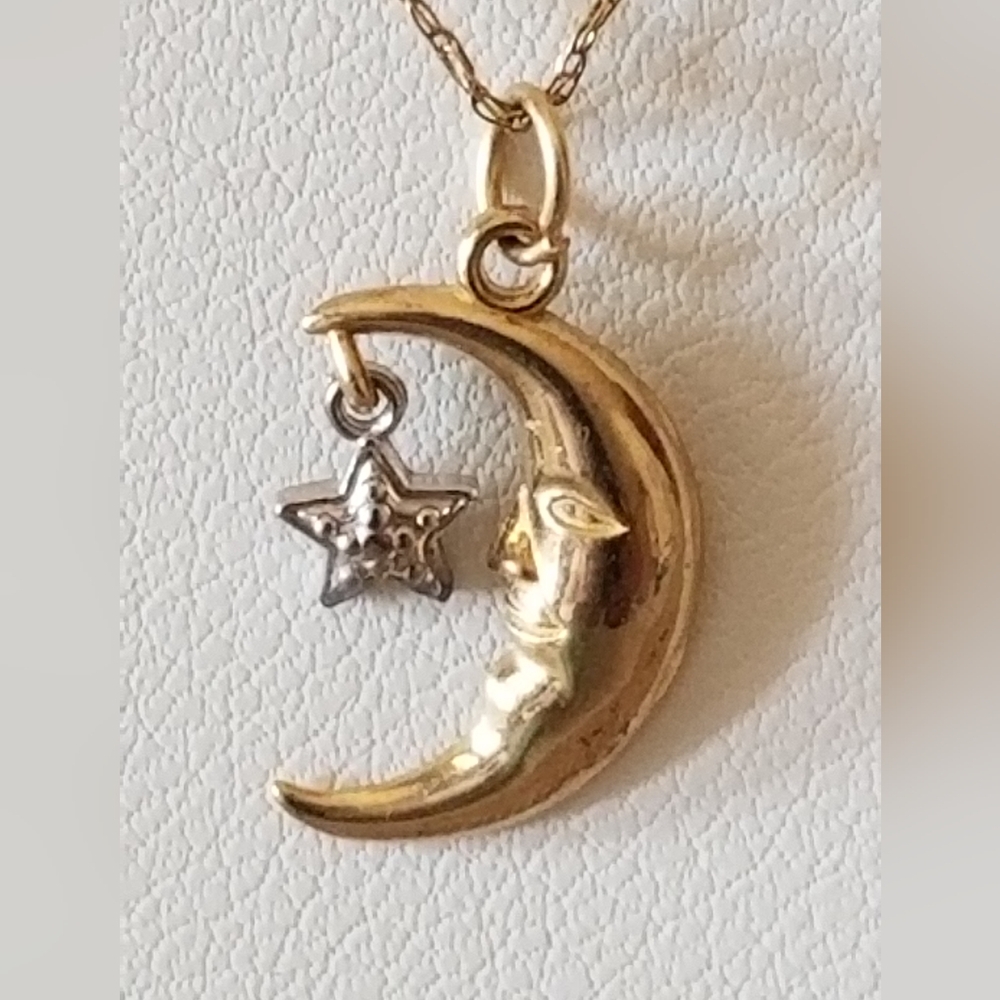 10K Gold Moon Necklace